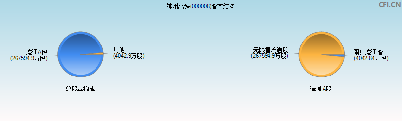 神州高铁(000008)股本结构图