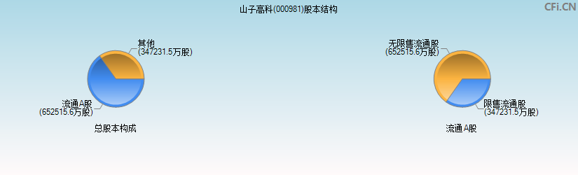 山子高科(000981)股本结构图