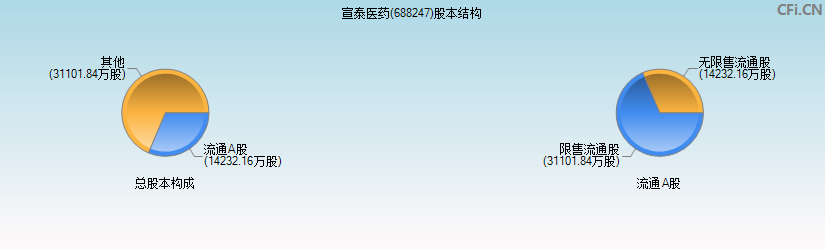 宣泰医药(688247)股本结构图