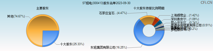 东旭光电(000413)主要股东图