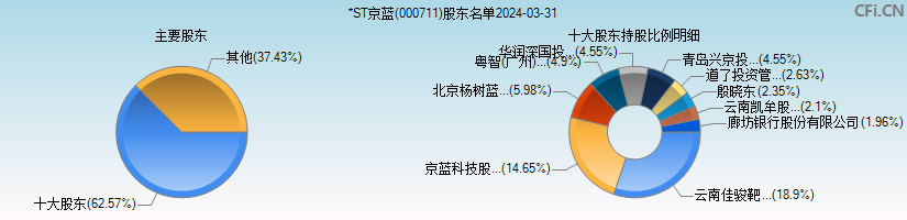 *ST京蓝(000711)主要股东图