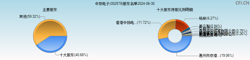 中京电子(002579)主要股东图