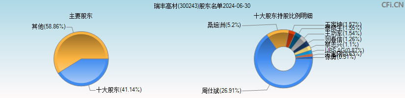 瑞丰高材(300243)主要股东图