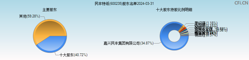 民丰特纸(600235)主要股东图