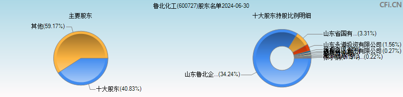 鲁北化工(600727)主要股东图