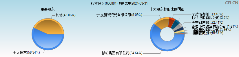 杉杉股份(600884)主要股东图