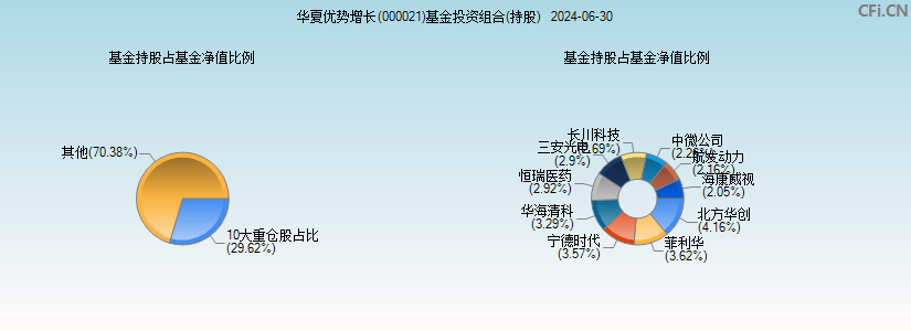 华夏优势增长(000021)基金投资组合(持股)图