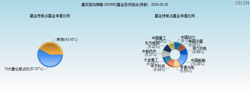 嘉实逆向策略(000985)基金投资组合(持股)图