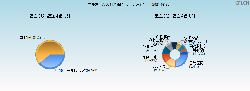 工银养老产业A(001171)基金投资组合(持股)图