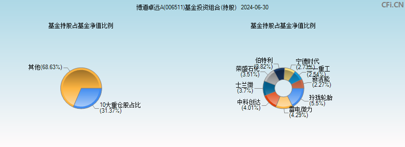 博道卓远A(006511)基金投资组合(持股)图