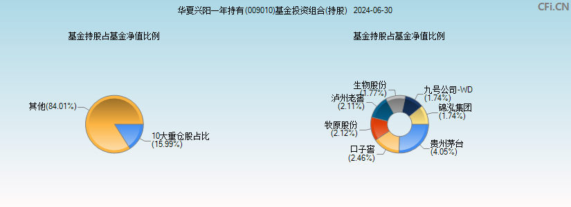华夏兴阳一年持有(009010)基金投资组合(持股)图
