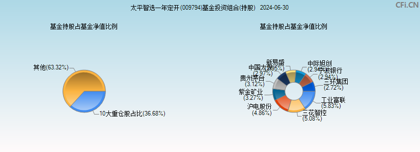 太平智选一年定开(009794)基金投资组合(持股)图