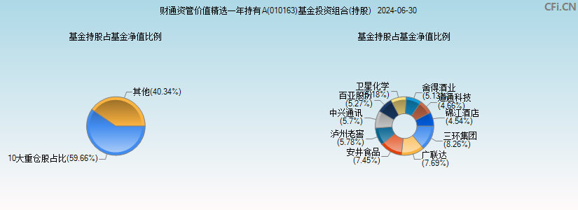 财通资管价值精选一年持有A(010163)基金投资组合(持股)图