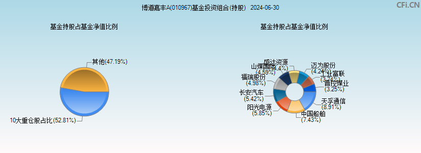 博道嘉丰A(010967)基金投资组合(持股)图