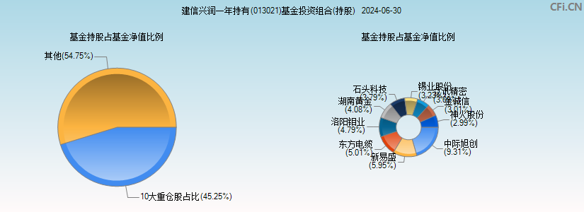 建信兴润一年持有(013021)基金投资组合(持股)图