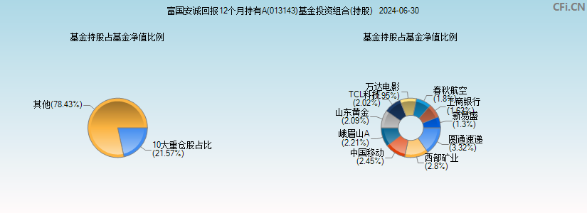 富国安诚回报12个月持有A(013143)基金投资组合(持股)图