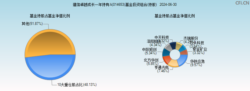 建信卓越成长一年持有A(014653)基金投资组合(持股)图