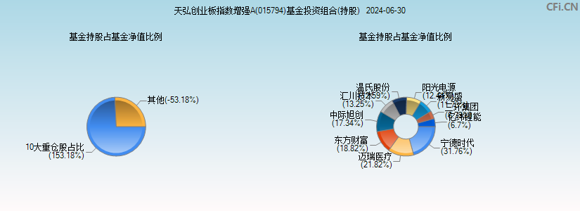 天弘创业板指数增强A(015794)基金投资组合(持股)图