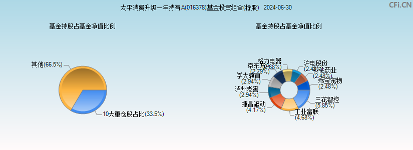 太平消费升级一年持有A(016378)基金投资组合(持股)图