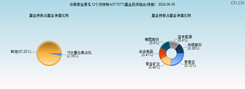 华泰紫金景泓12个月持有A(017077)基金投资组合(持股)图