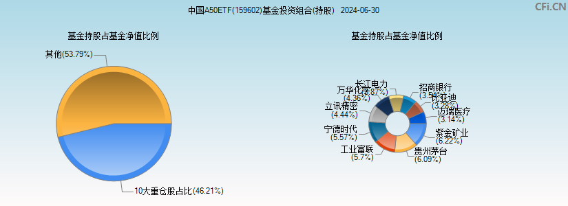 中国A50ETF(159602)基金投资组合(持股)图