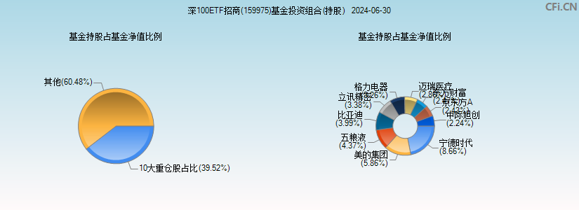深100ETF招商(159975)基金投资组合(持股)图