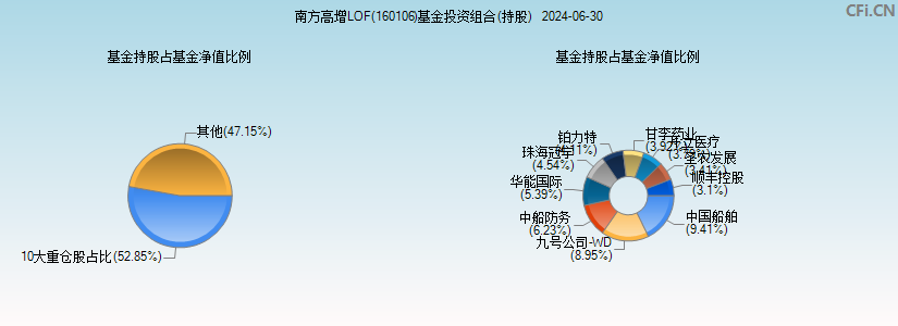 南方高增LOF(160106)基金投资组合(持股)图