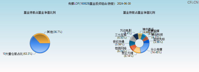 传媒LOF(160629)基金投资组合(持股)图