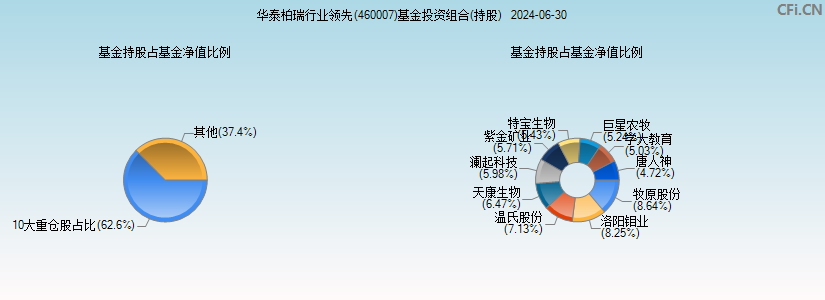 华泰柏瑞行业领先(460007)基金投资组合(持股)图