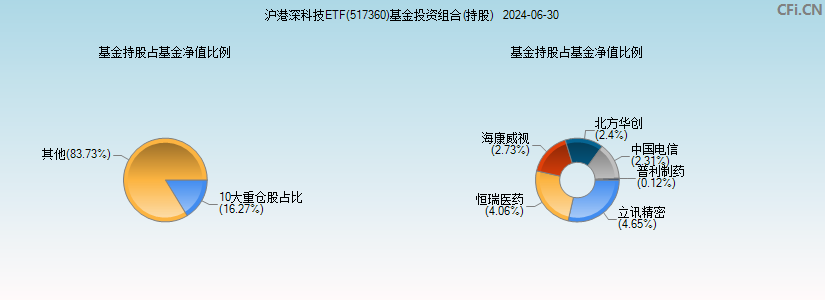 沪港深科技ETF(517360)基金投资组合(持股)图
