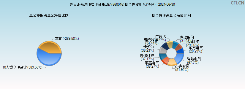 光大阳光启明星创新驱动A(860016)基金投资组合(持股)图