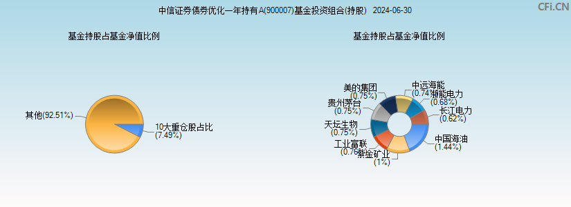 中信证券债券优化一年持有A(900007)基金投资组合(持股)图