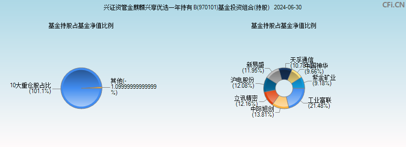 兴证资管金麒麟兴享优选一年持有B(970101)基金投资组合(持股)图