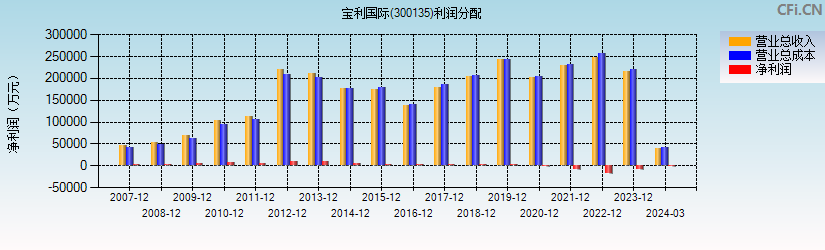 宝利国际(300135)利润分配表图