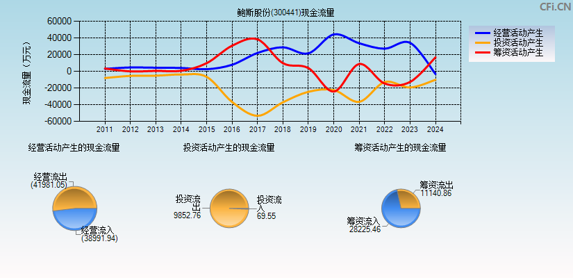 鲍斯股份(300441)现金流量表图