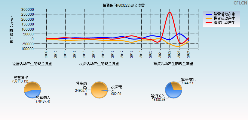 恒通股份(603223)现金流量表图