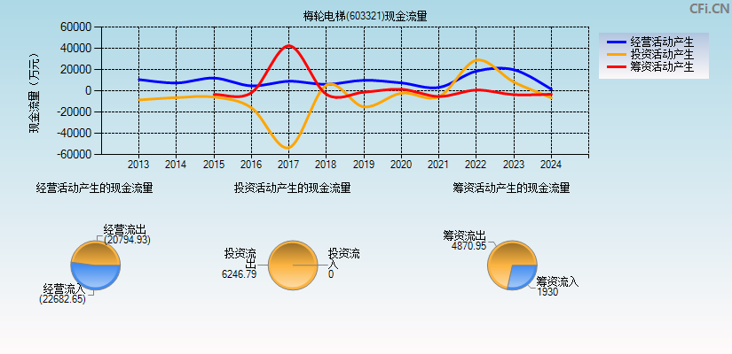 梅轮电梯(603321)现金流量表图