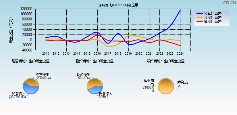 亚翔集成(603929)现金流量表图