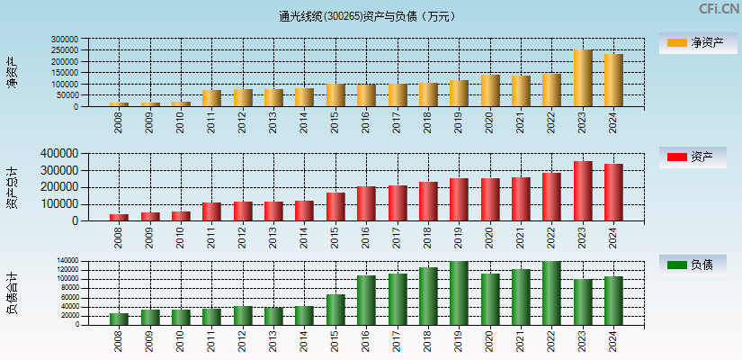 通光线缆(300265)资产负债表图