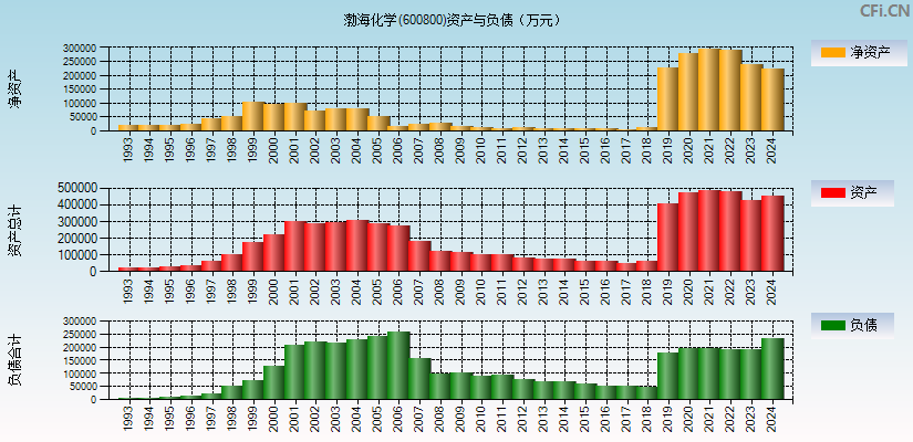 渤海化学(600800)资产负债表图