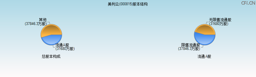 美利云(000815)股本结构图 美利云(000815)股本结构图