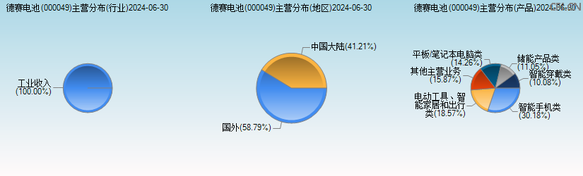 德赛电池(000049)主营分布图 德赛电池(000049)主营分布图