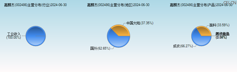 嘉麟杰(002486)主营分布图 嘉麟杰(002486)主营分布图