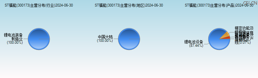 ST福能(300173)主营分布图 ST福能(300173)主营分布图