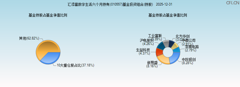汇添富数字生活六个月持有(010557)基金投资组合(持股)图 汇添富数字生活六个月持有(010557)基金投资组合(持股)图