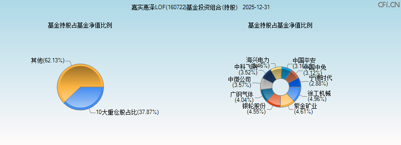 嘉实惠泽LOF(160722)基金投资组合(持股)图 嘉实惠泽LOF(160722)基金投资组合(持股)图